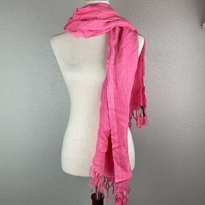 SaraJane Pink Linen Blend Scarf EUC
